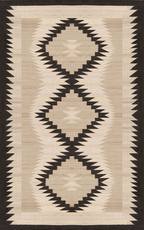 Ralph Lauren Three Waters Southwestern Handwoven Wool Beige/Black Area